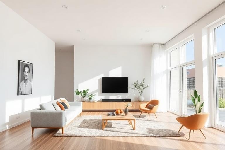 Bright modern living room interior